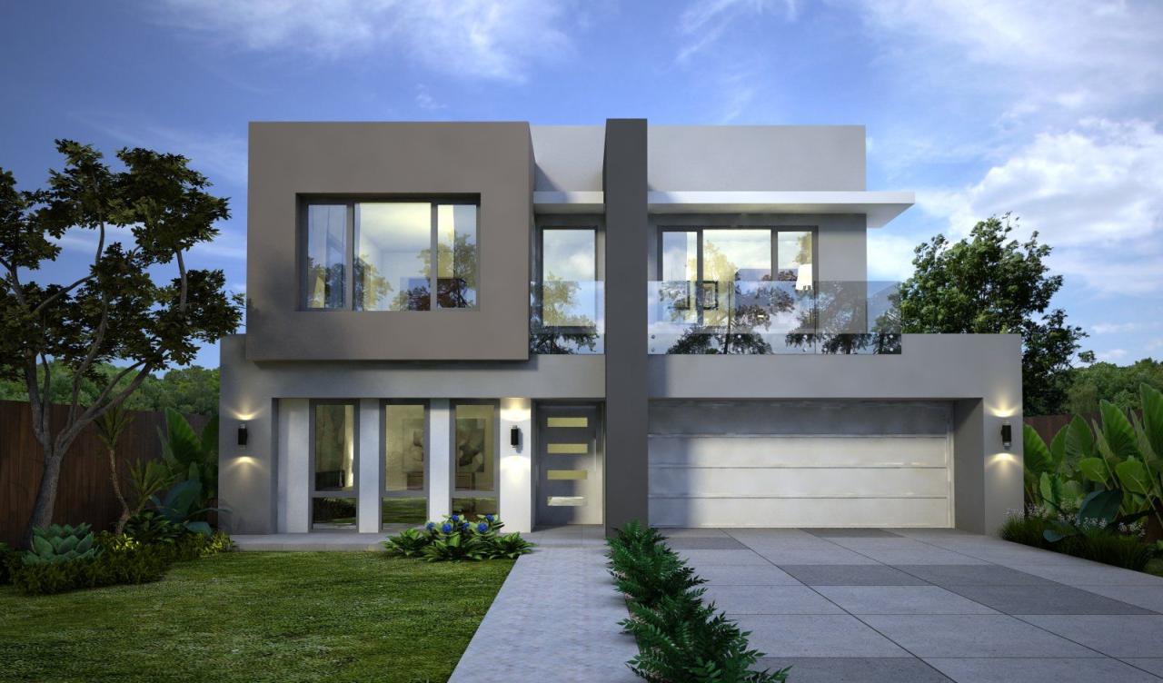 The View of the Exterior Facade of a Modern and Luxurious 2-story House ...