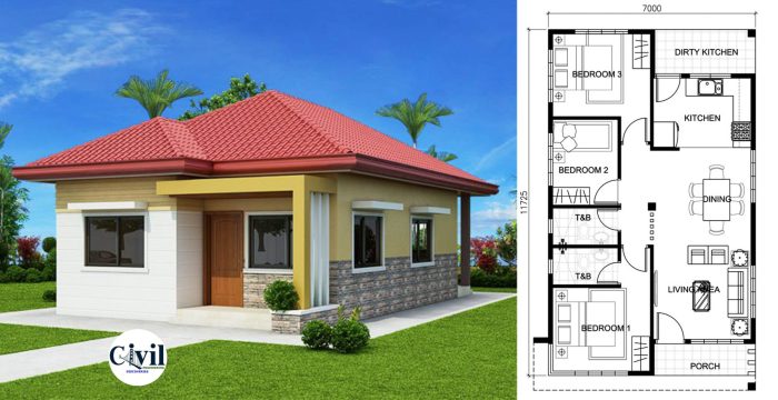Simple Yet Elegant 3Bedrooms House Design | Engineering Discoveries