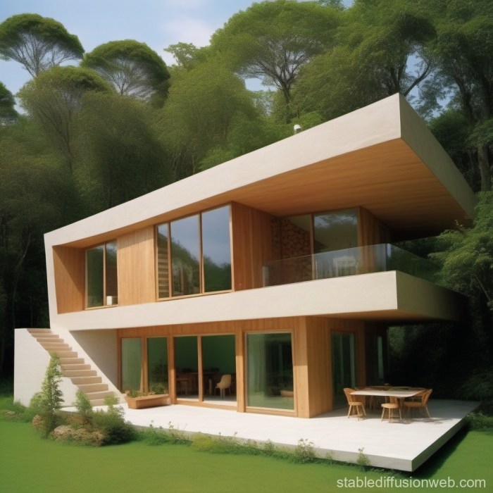 Eco-Friendly House Design | Stable Diffusion Online Desain rumah ramah lingkungan