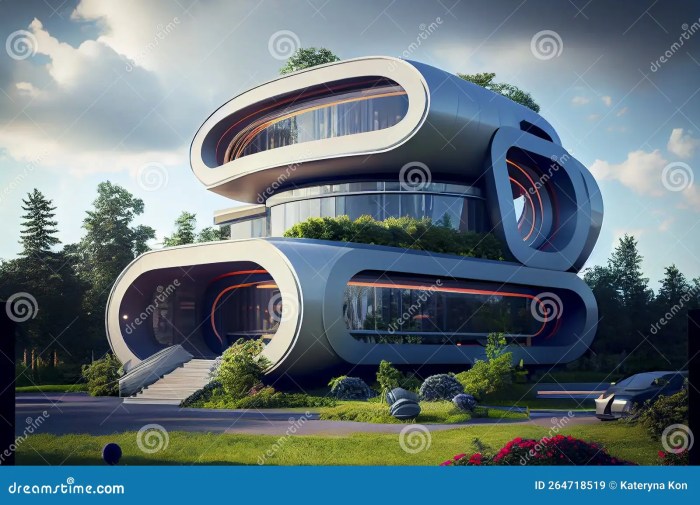 Conceptual Futuristic House of the Future, Ai Illustration. Comportable ...